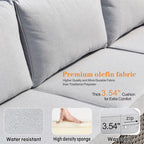 5 -Piece Wicker Patio Sofa Conversation Set with Gray Cushions