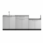 4 Piece Outdoor Kitchen Cabinets in Stainless Steel