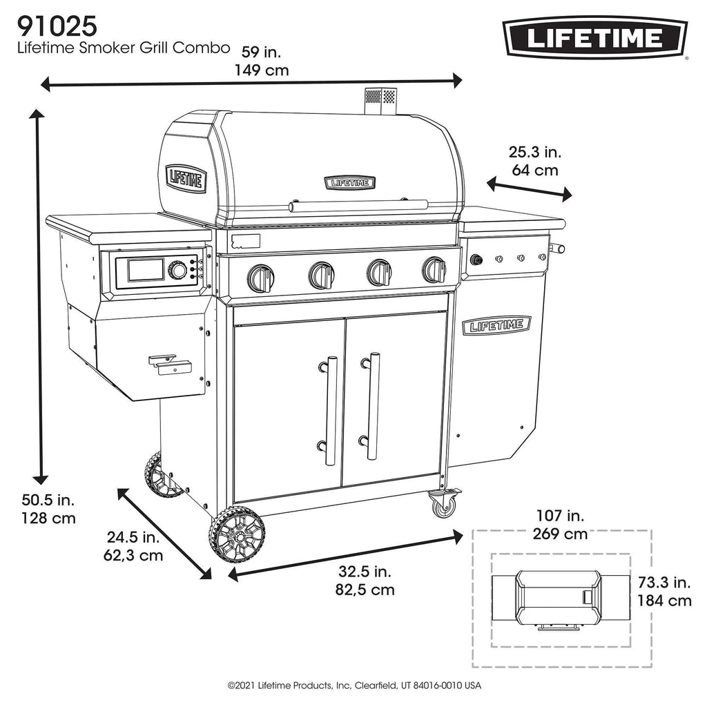 4 Burner Gas Grill and Wood Pellet Smoker Combo