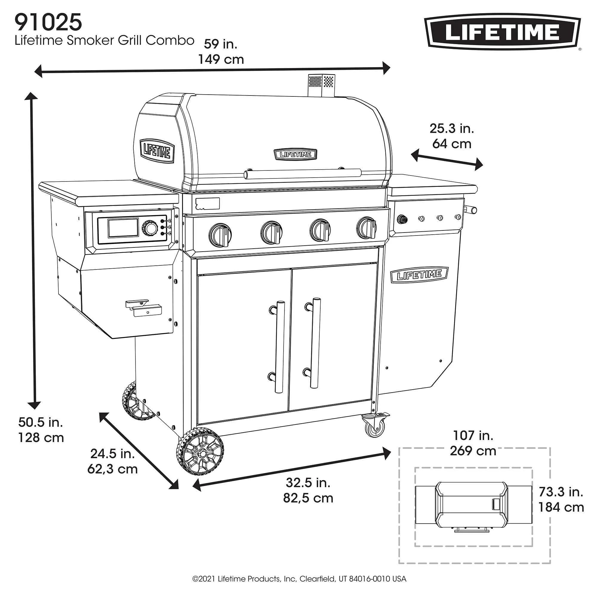 4 Burner Gas Grill and Wood Pellet Smoker Combo