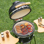 VEVOR Charcoal Grill and Smoker Ceramic BBQ Smokers with 4 Wheels & Thermometer