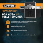 4 Burner Gas Grill and Wood Pellet Smoker Combo
