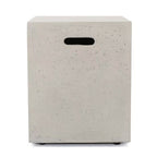 Perla Teak Brown 5-Piece Wood Outdoor Patio Fire Pit Conversation Set with Cream Cushions