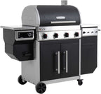 4 Burner Gas Grill and Wood Pellet Smoker Combo