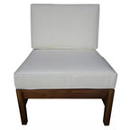 Perla Teak Brown 5-Piece Wood Outdoor Patio Fire Pit Conversation Set with Cream Cushions